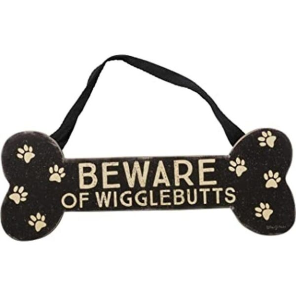Primitives by Kathy Dog Bone Shaped Wall Decor Beware of_1
