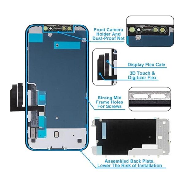 Premium para iPhone XR Reemplazo de pantalla de 6.1 pies_2