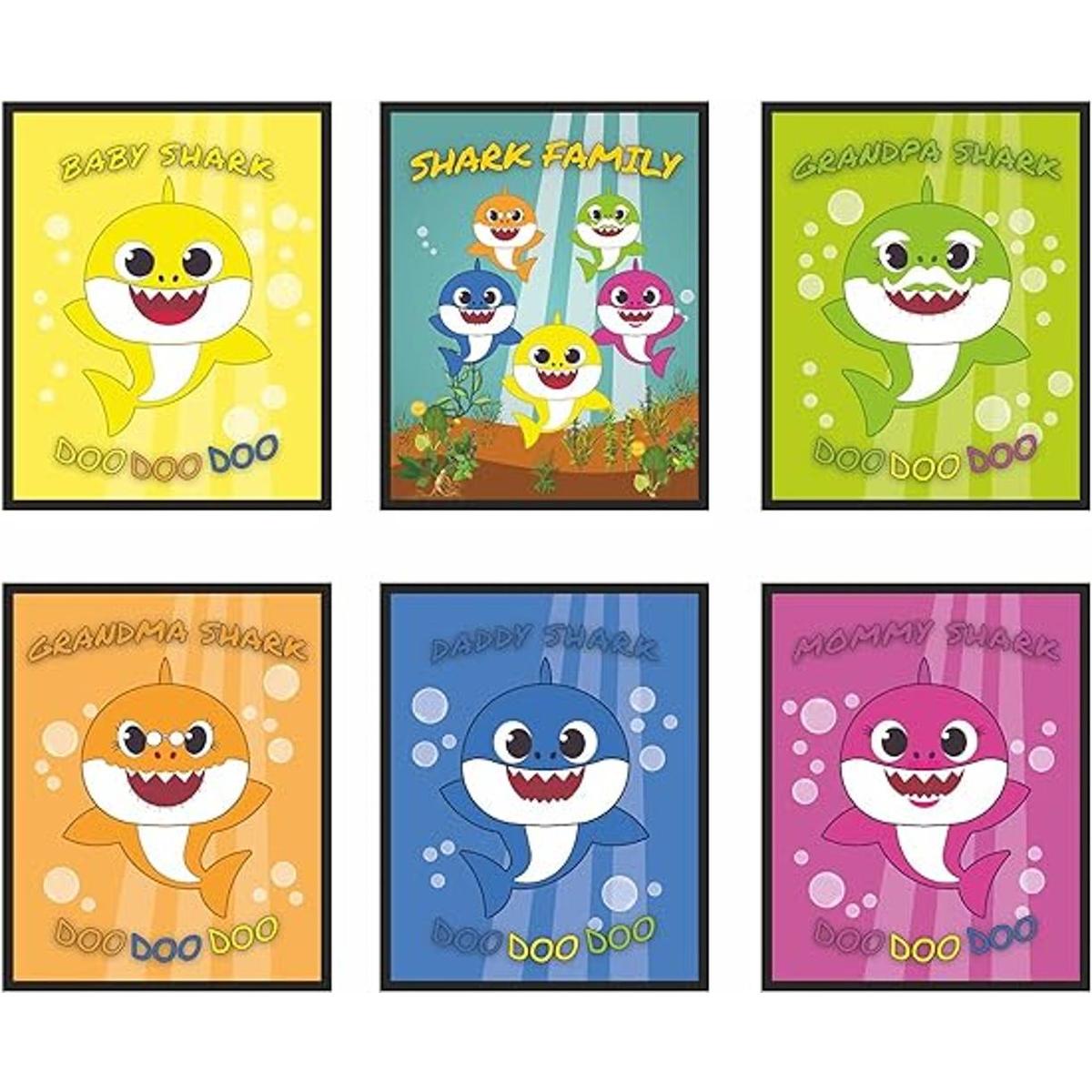 PoyBux Design Impresión de póster de tiburón para bebé