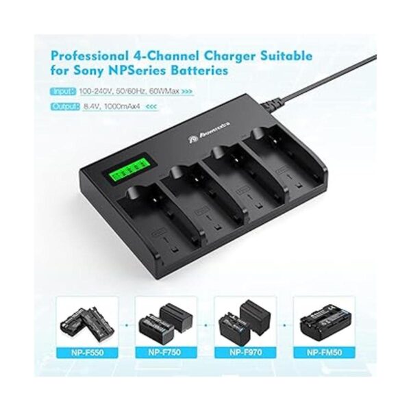 Powerextra Cargador de batería de 4 canales con pantalla_2