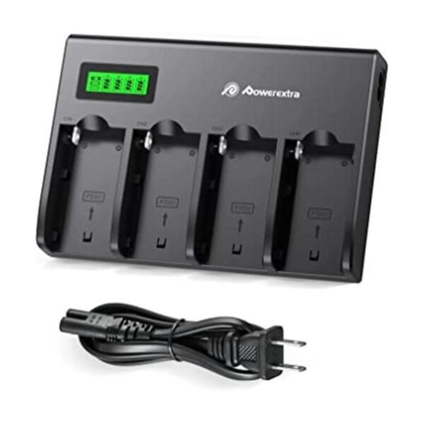 Powerextra Cargador de batería de 4 canales con pantalla_1