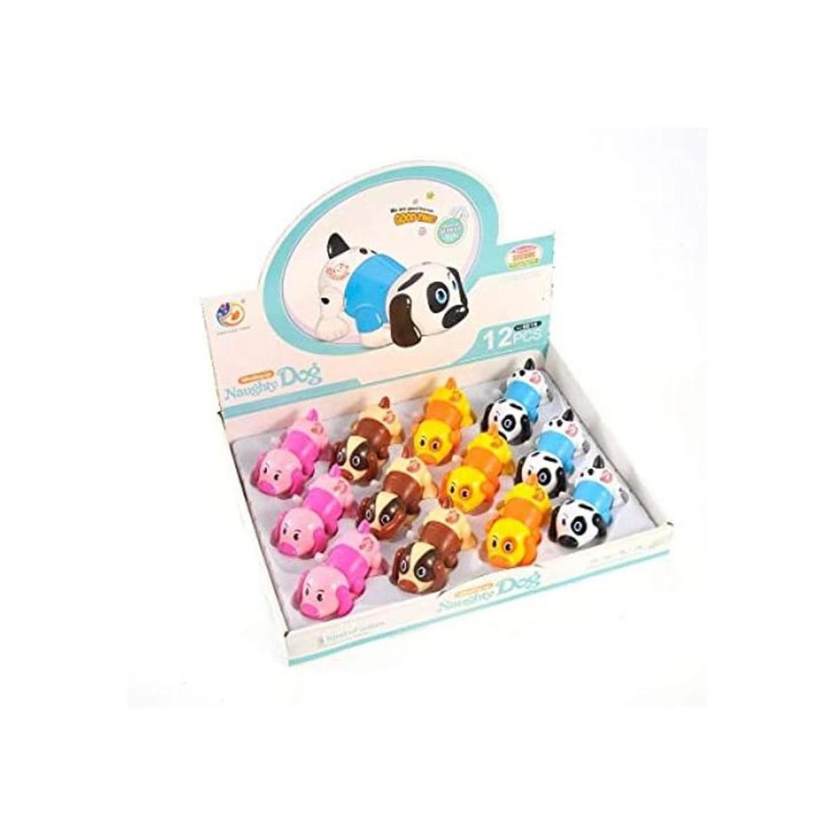 PowerTRC Wind Up Coloridos Perros Juego de 12 Juguetes