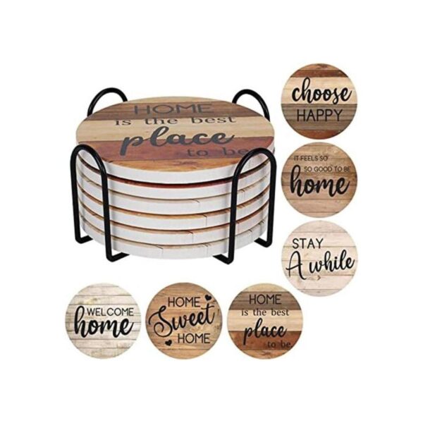 Posavasos para bebidas rústicas de piedra de corcho juego