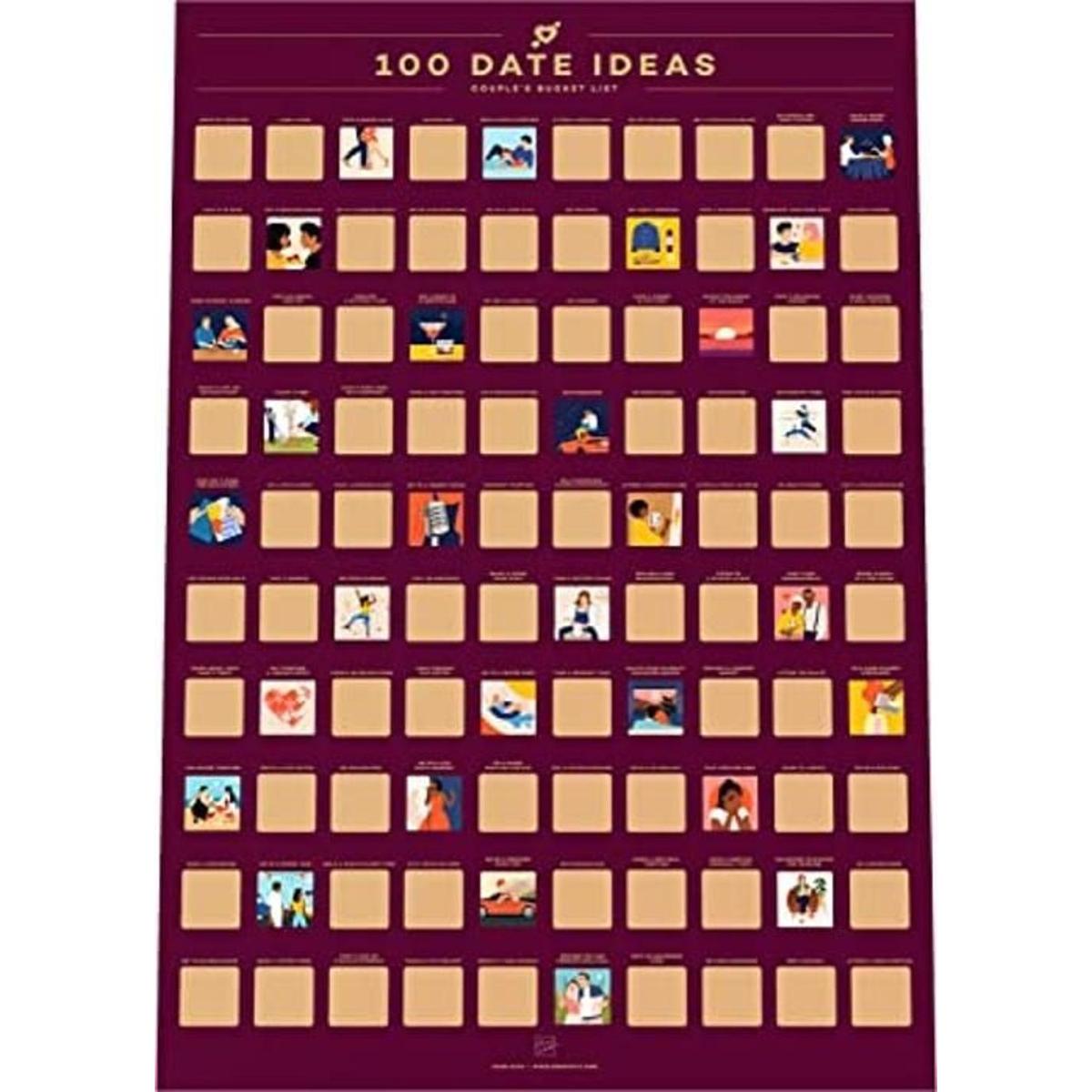 Poster con 100 citas para raspar Lista para hacer en