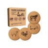 Posavasos de animales de granja juego de 4