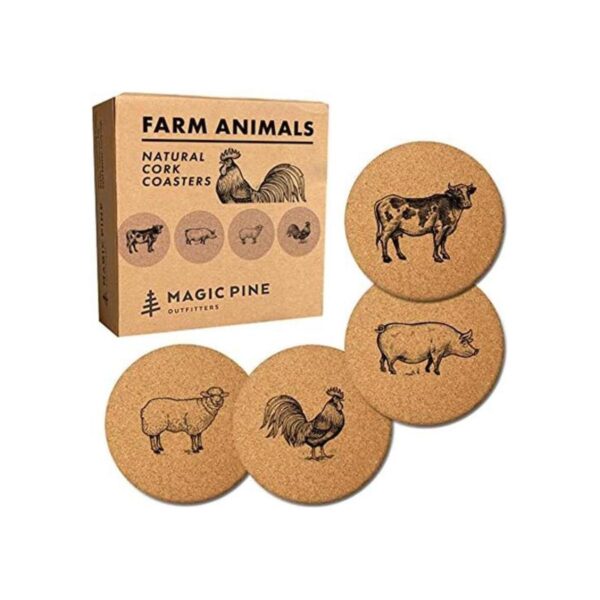 Posavasos de animales de granja juego de 4
