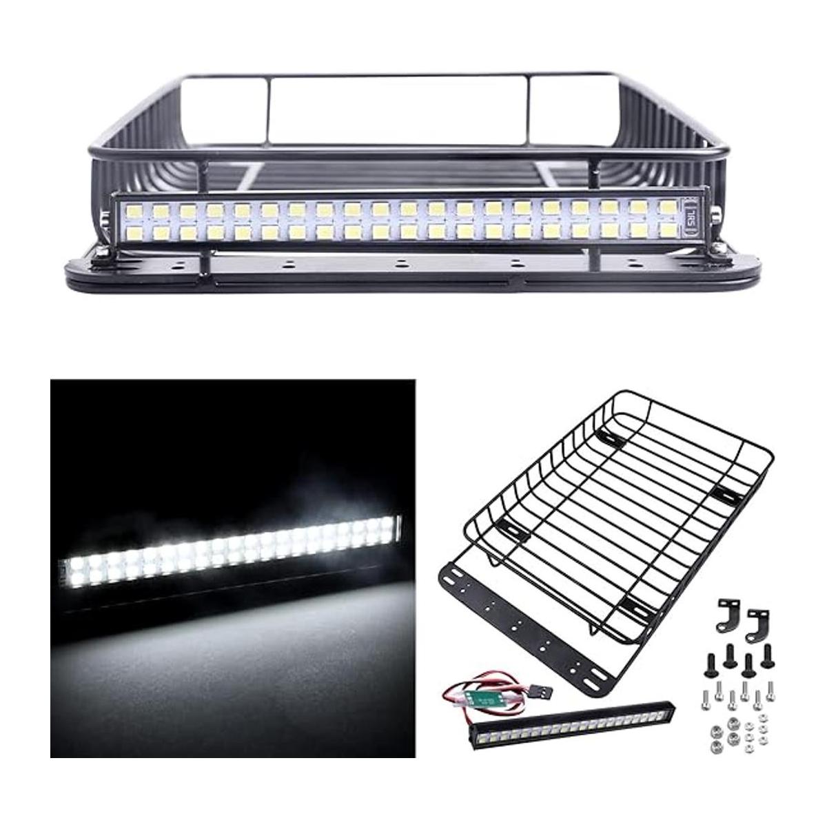 Portaequipajes de metal RC 110 con barra de luz LED para