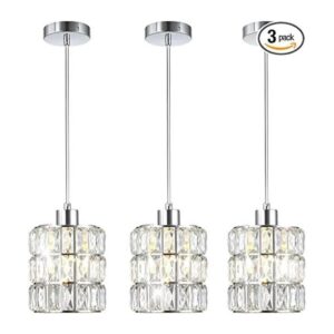 Popity home Paquete de 3 luces colgantes de cristal_1