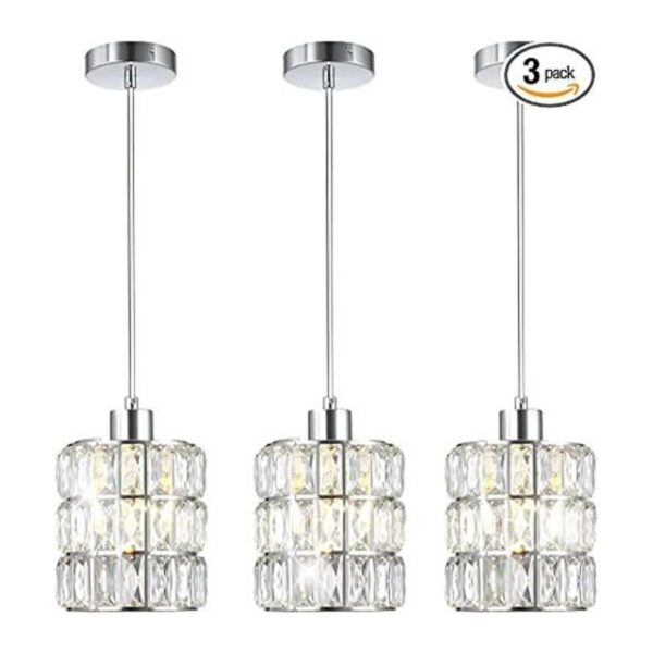 Popity home Paquete de 3 luces colgantes de cristal_1