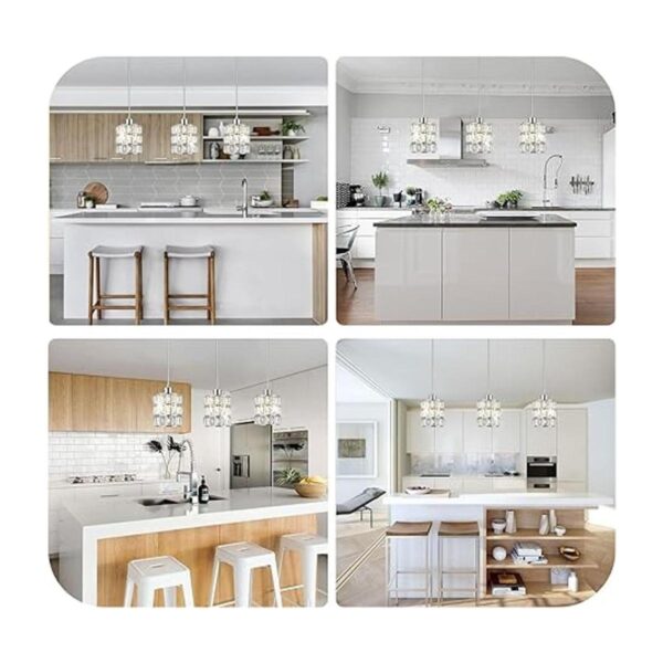 Popity home Paquete de 3 luces colgantes de cristal_3