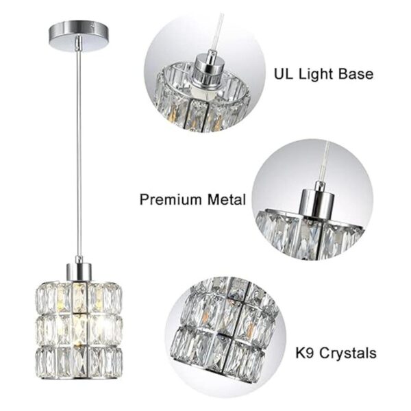 Popity home Paquete de 3 luces colgantes de cristal_2