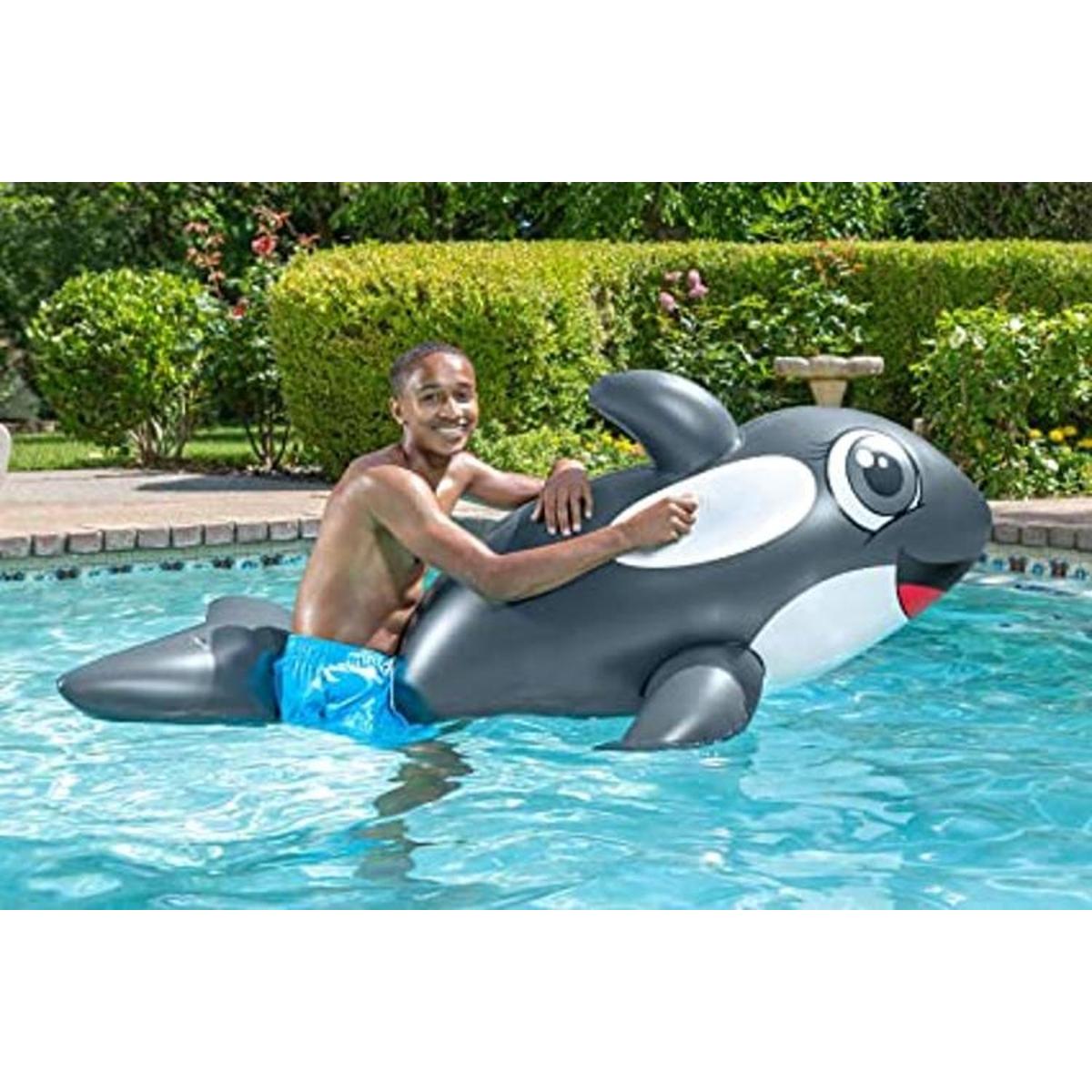 Poolmaster Flotador inflable de piscina Jumbo Whale Rider