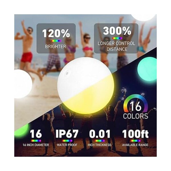 Pool Toys LED Beach Ball with Remote Control 16 Colors_2