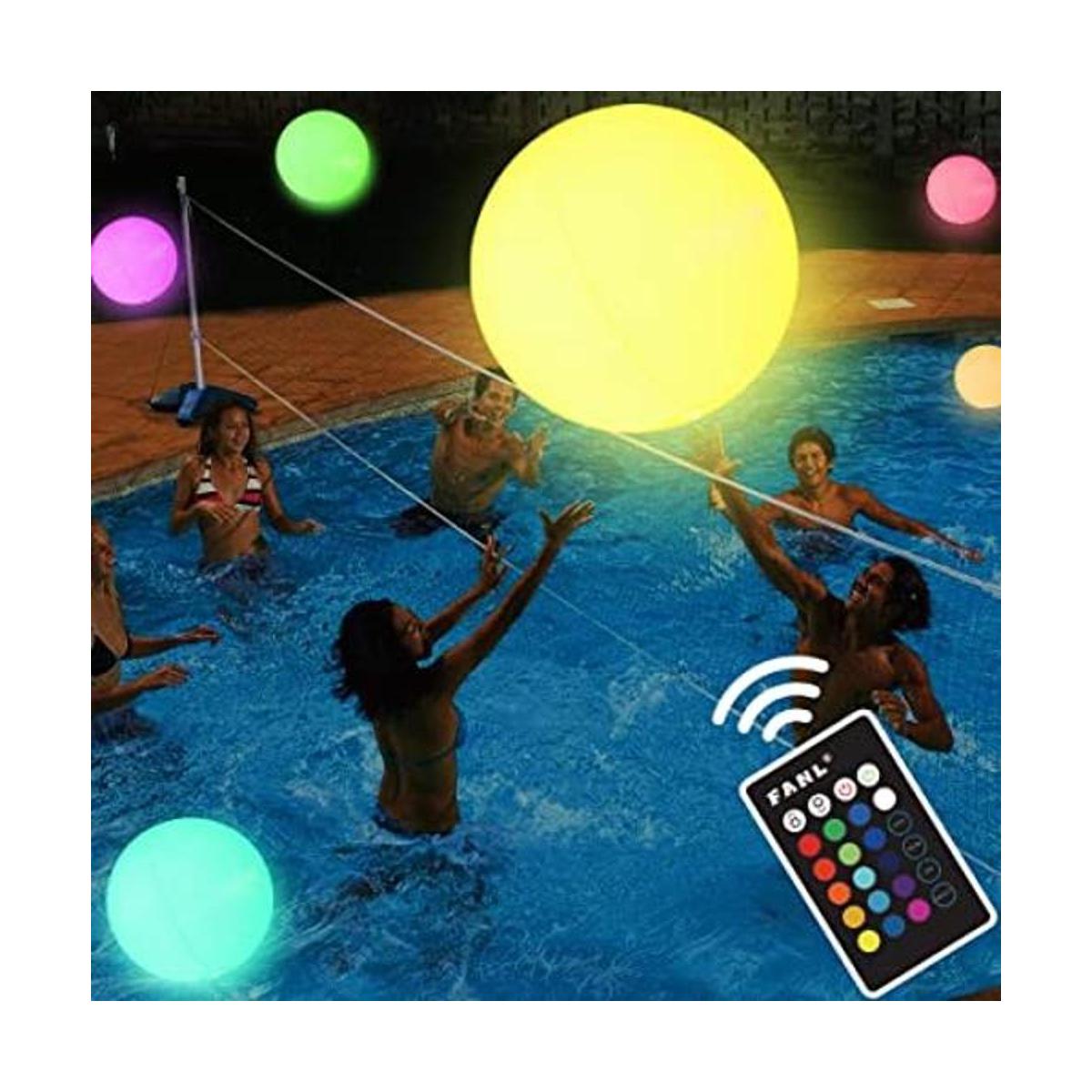 Pool Toys LED Beach Ball with Remote Control 16 Colors