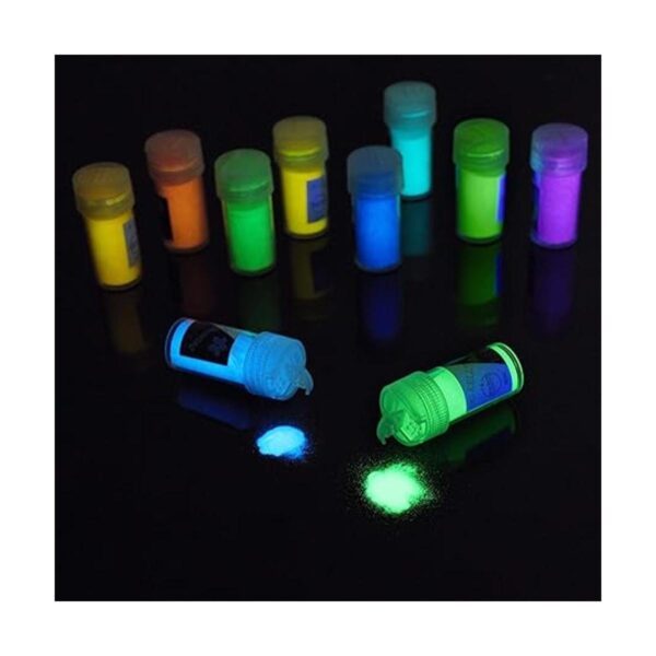 Polvo de pigmento que brilla en la oscuridad de 10 colores_2