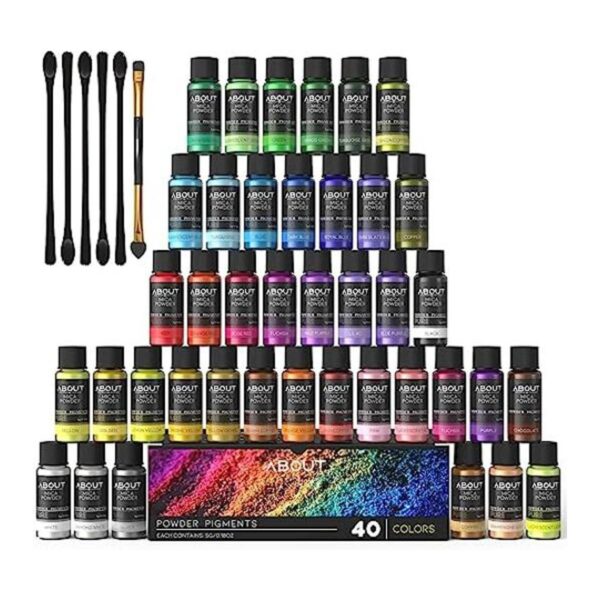 Polvo de mica pigmento de purpurina de 40 colores para