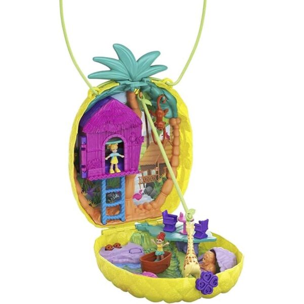 Polly Pocket Tropicool Bolso compacto de piña con 8_1