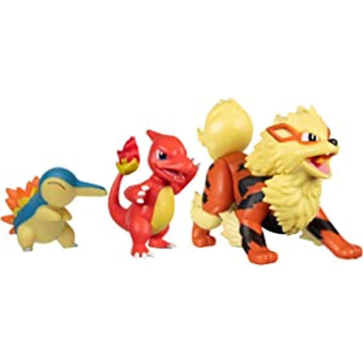 Pokemon Figura de batalla tema de fuego con 3 unidades de