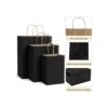 Poever Bolsas de papel kraft negras con asas de 5 x 3 x 8_3