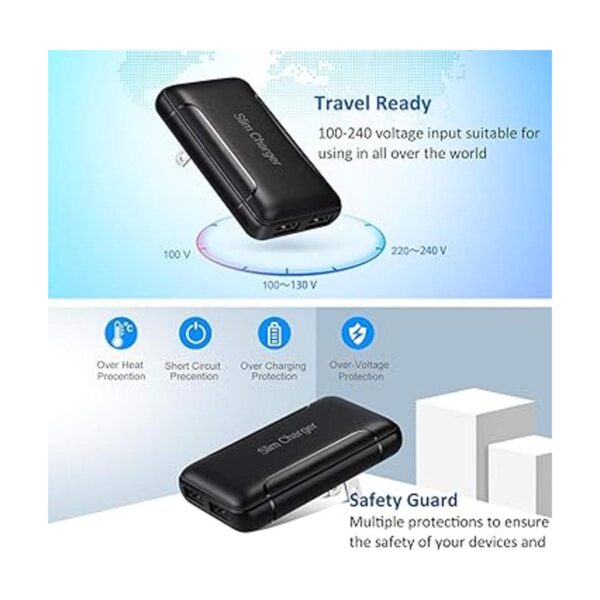 Pofesun Cargador de pared USB delgado paquete de 2_3