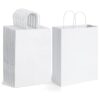 Poever Bolsas de papel blancas con asas 10 x 5 x 13_1