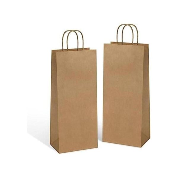 Poever Bolsas de vino de papel kraft con asas 5.25 x 3.25_1