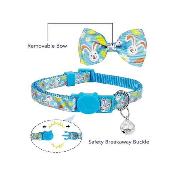 Pohshido 2 Pack de collar de gato de Pascua con pajarita