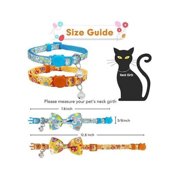 Pohshido 2 Pack de collar de gato de Pascua con pajarita