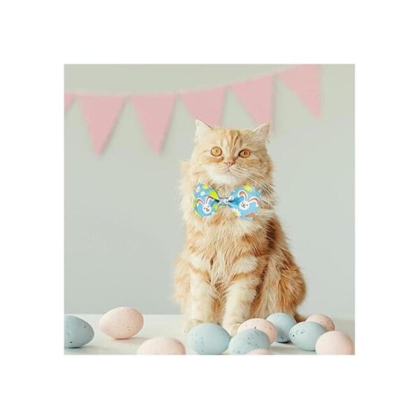 Pohshido 2 Pack de collar de gato de Pascua con pajarita