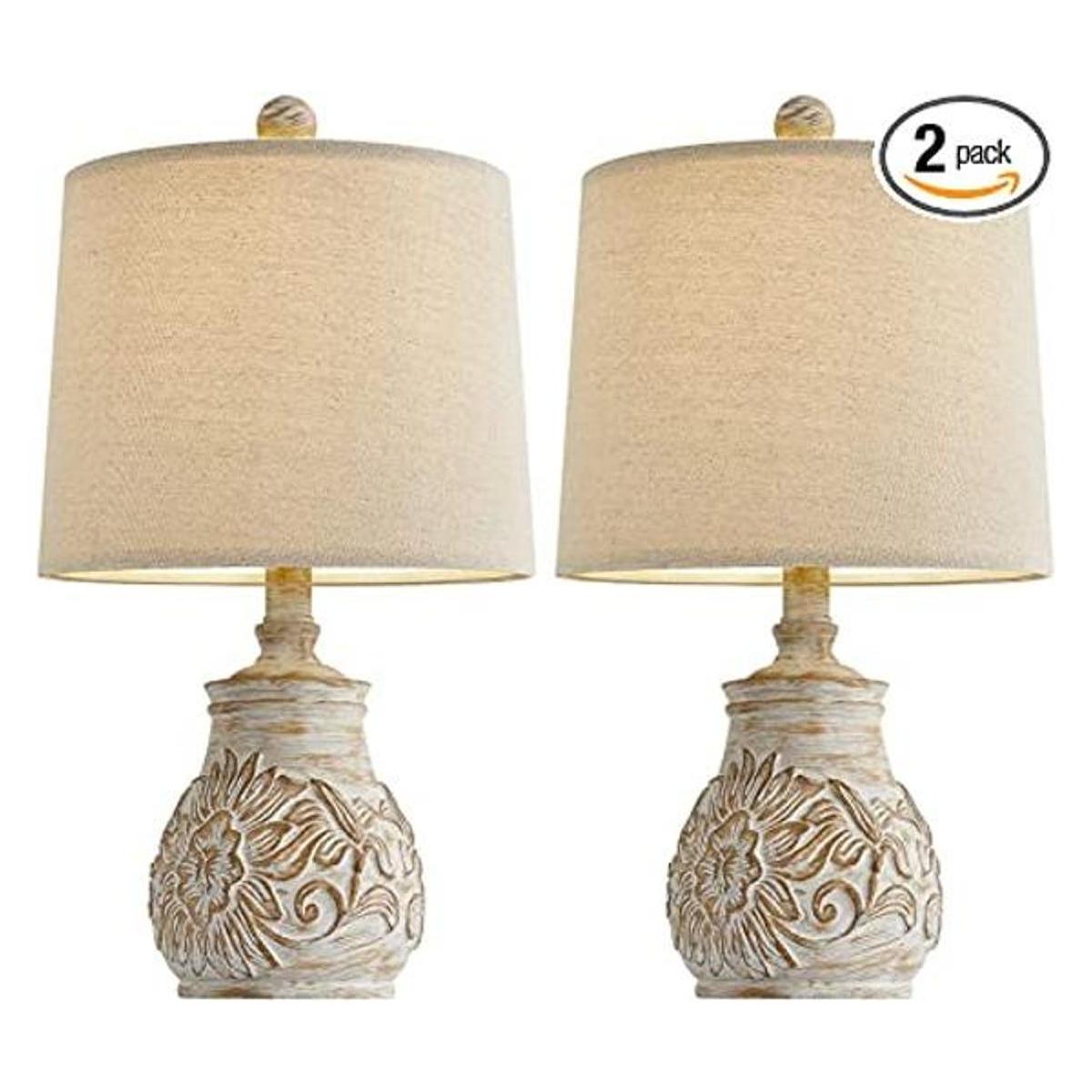 PoKat Lámparas de mesa vintage de 18.5 pulgadas para sala