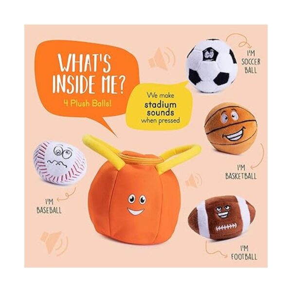 Plush Creations Talking Sports Bolsa de felpa con 4 bolas_2
