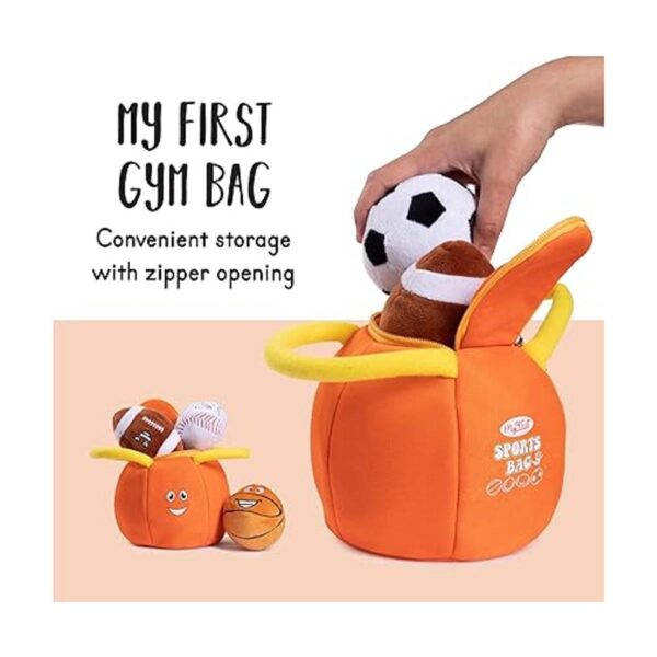 Plush Creations Talking Sports Bolsa de felpa con 4 bolas_3