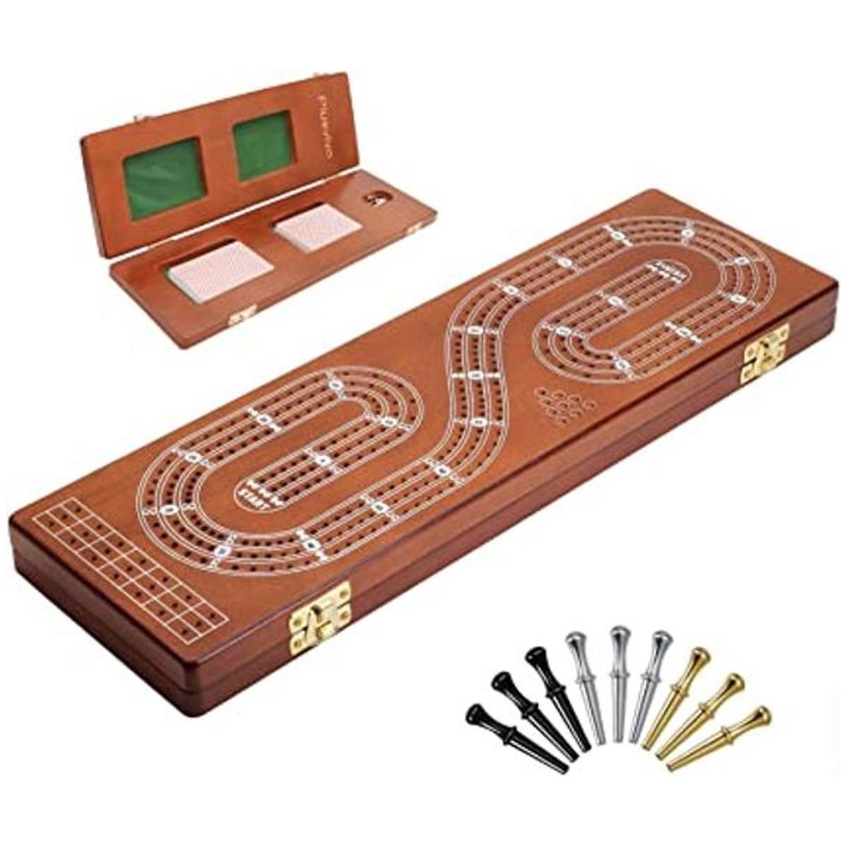 Plusvivo Juego de mesa de 3 pistas tableros de madera de