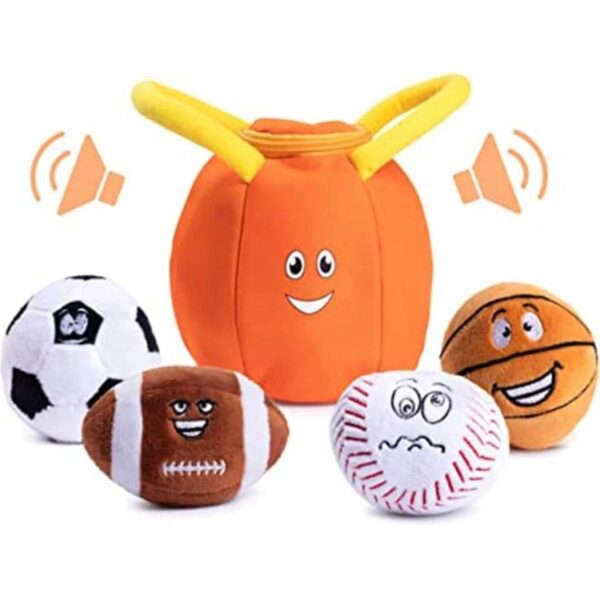 Plush Creations Talking Sports Bolsa de felpa con 4 bolas_1