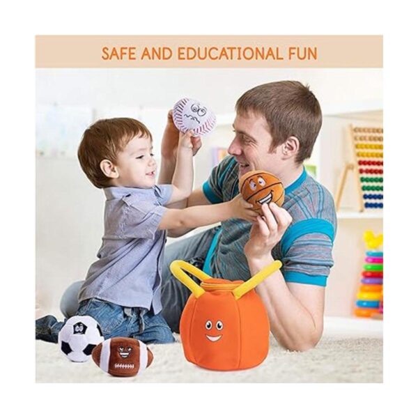 Plush Creations Talking Sports Bolsa de felpa con 4 bolas_5