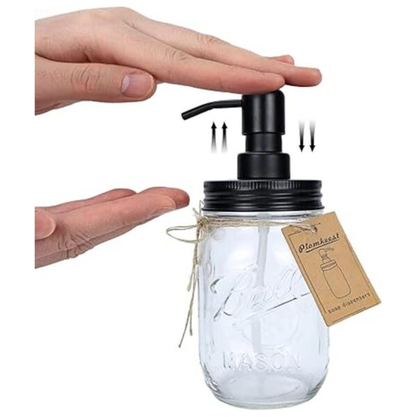 Plomkeest Dispensador de jabón de cristal transparente
