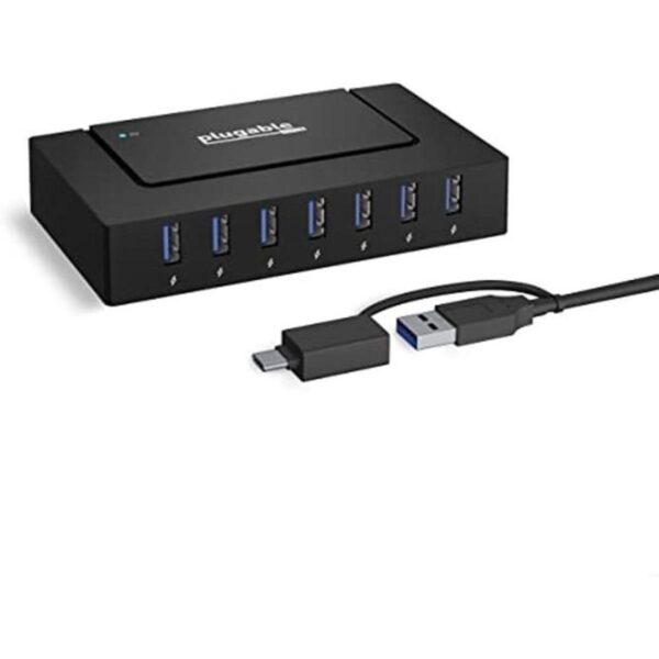 Plugable Hub alimentado por USB 7 en 1 para laptops con_1