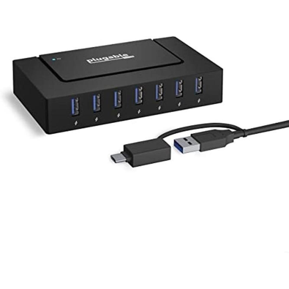 Plugable Hub alimentado por USB 7 en 1 para laptops con
