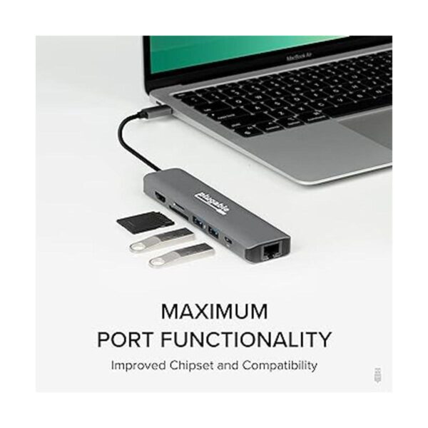 Plugable Adaptador multipuerto USB C 7 en 1 con Ethernet_6