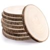 Pllieay Paquete de 8 rebanadas redondas de madera rústica_1