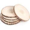Pllieay Paquete de 5 rebanadas redondas de madera rústica_1