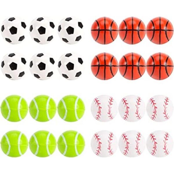 Pllieay 24 bolas de 4 estilos bolas de goma deportivas_1