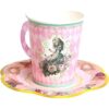 Platos y tazas de papel de Alice and Wonderland platillos