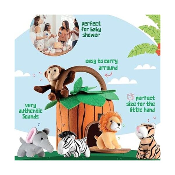 Play22 Juego de animales de peluche parlantes de la selva_2
