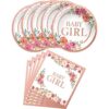 Platos y servilletas de baby shower 20 platos de papel_1