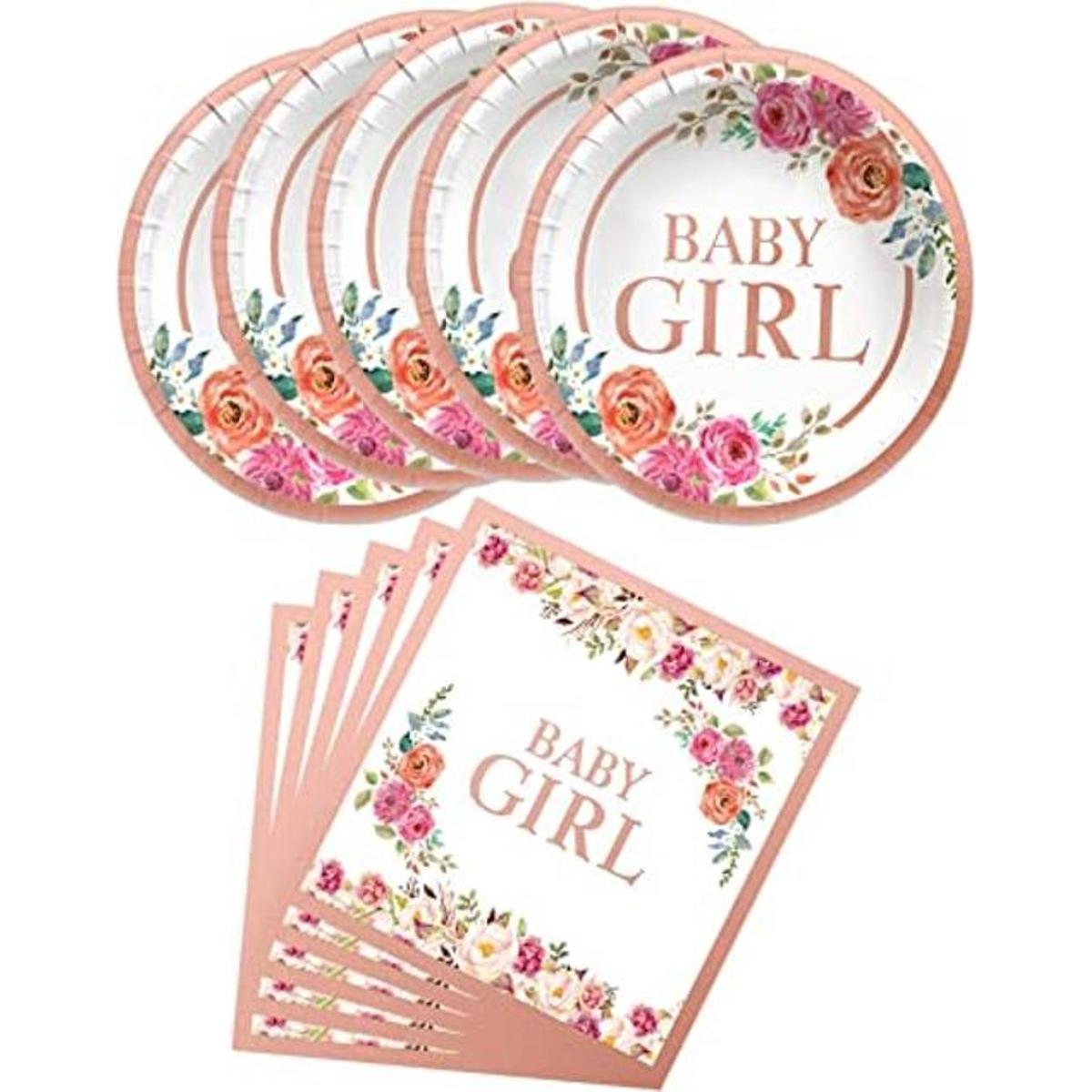 Platos y servilletas de baby shower 20 platos de papel