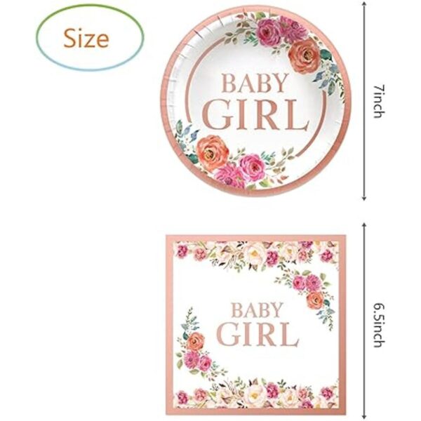 Platos y servilletas de baby shower 20 platos de papel_2