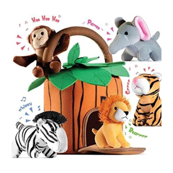Play22 Juego de animales de peluche parlantes de la selva_1