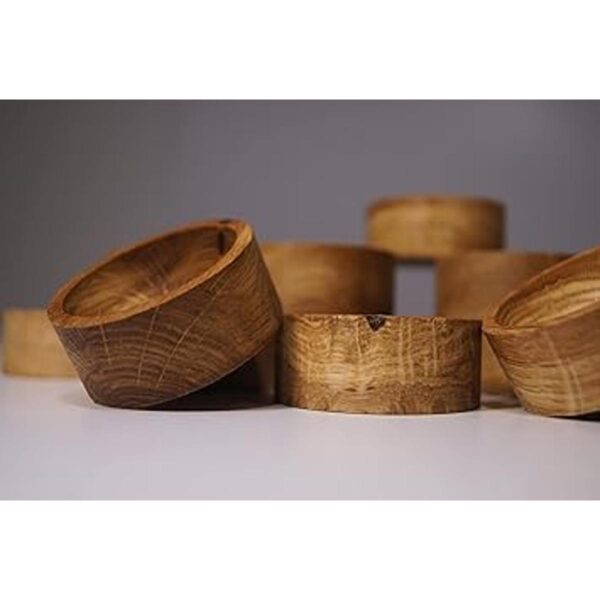 Plato para anillos de madera de roble soporte redondo de_2