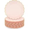Platos festoneados suministros de fiesta rosa 9_1